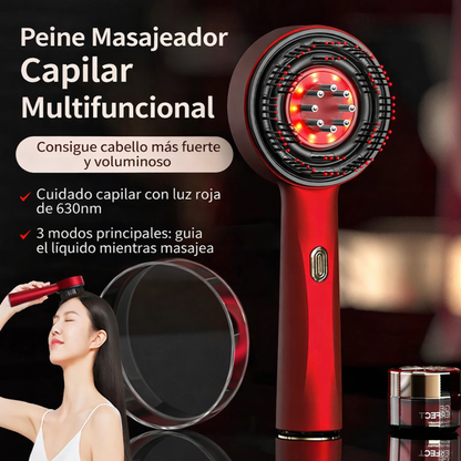 Peine Avanzado de Estimulación Capilar con Luz Roja y Microcorriente